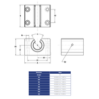 SSEPBOM16DD THOMSON BALL BUSHING<BR>SSE SERIES 16MM OPEN PILLOW BLOCK BEARING SELF ALIGNING 494.6 LBF